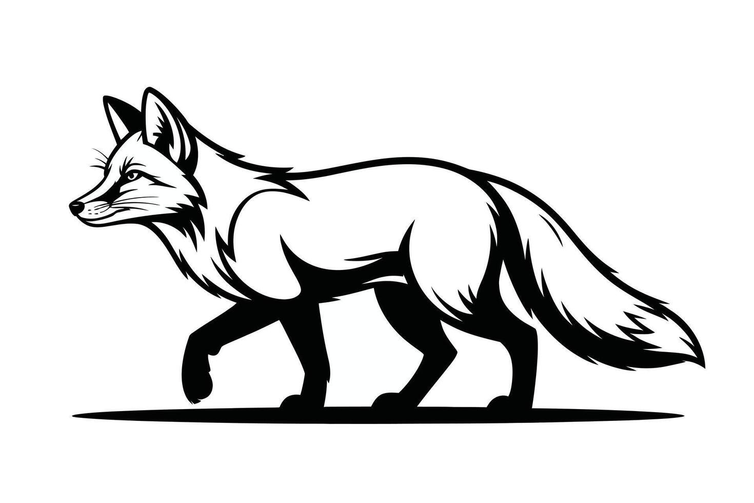 Fox silhouette illustration vector