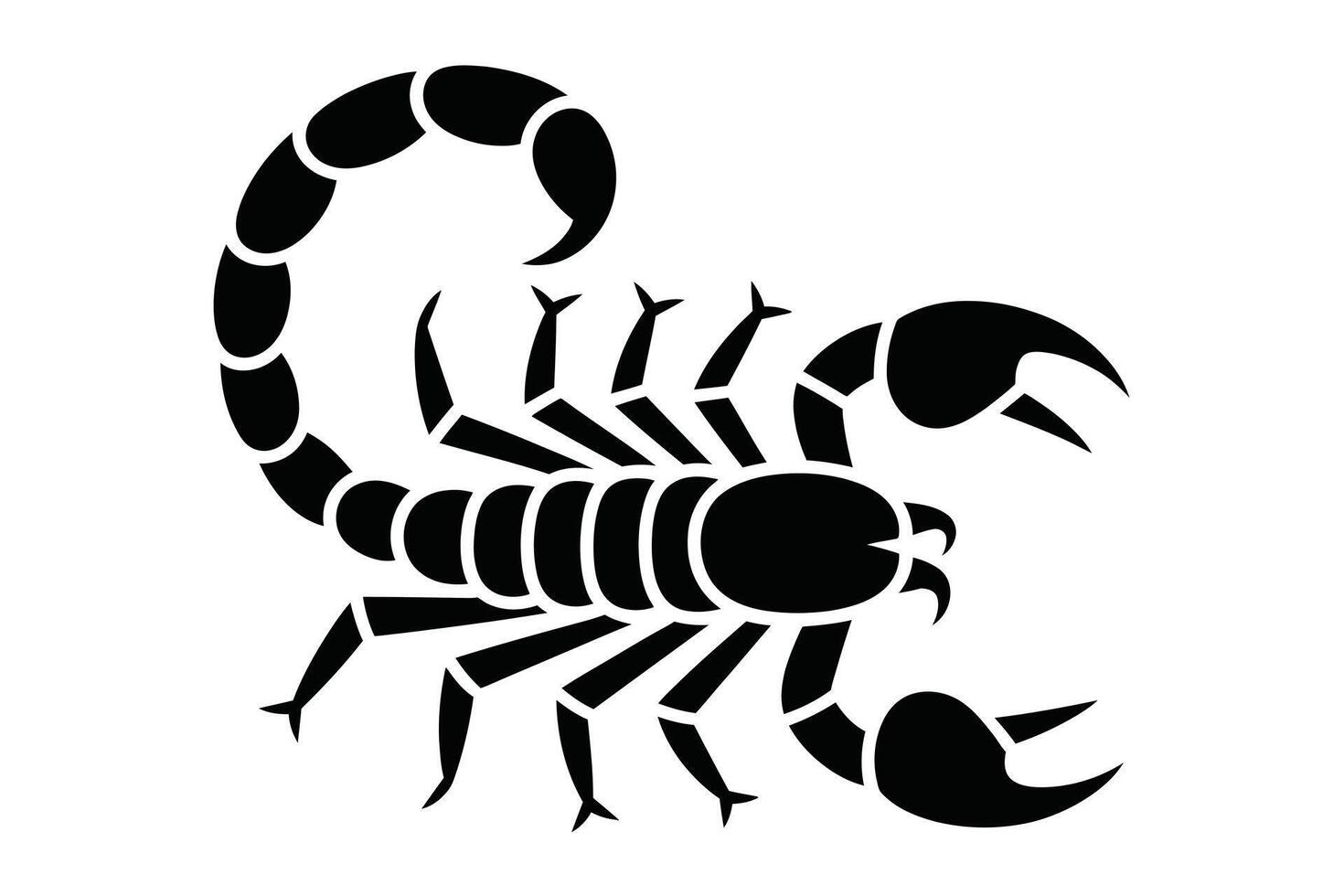 Black Scorpion Silhouette on White Background zodiac vector