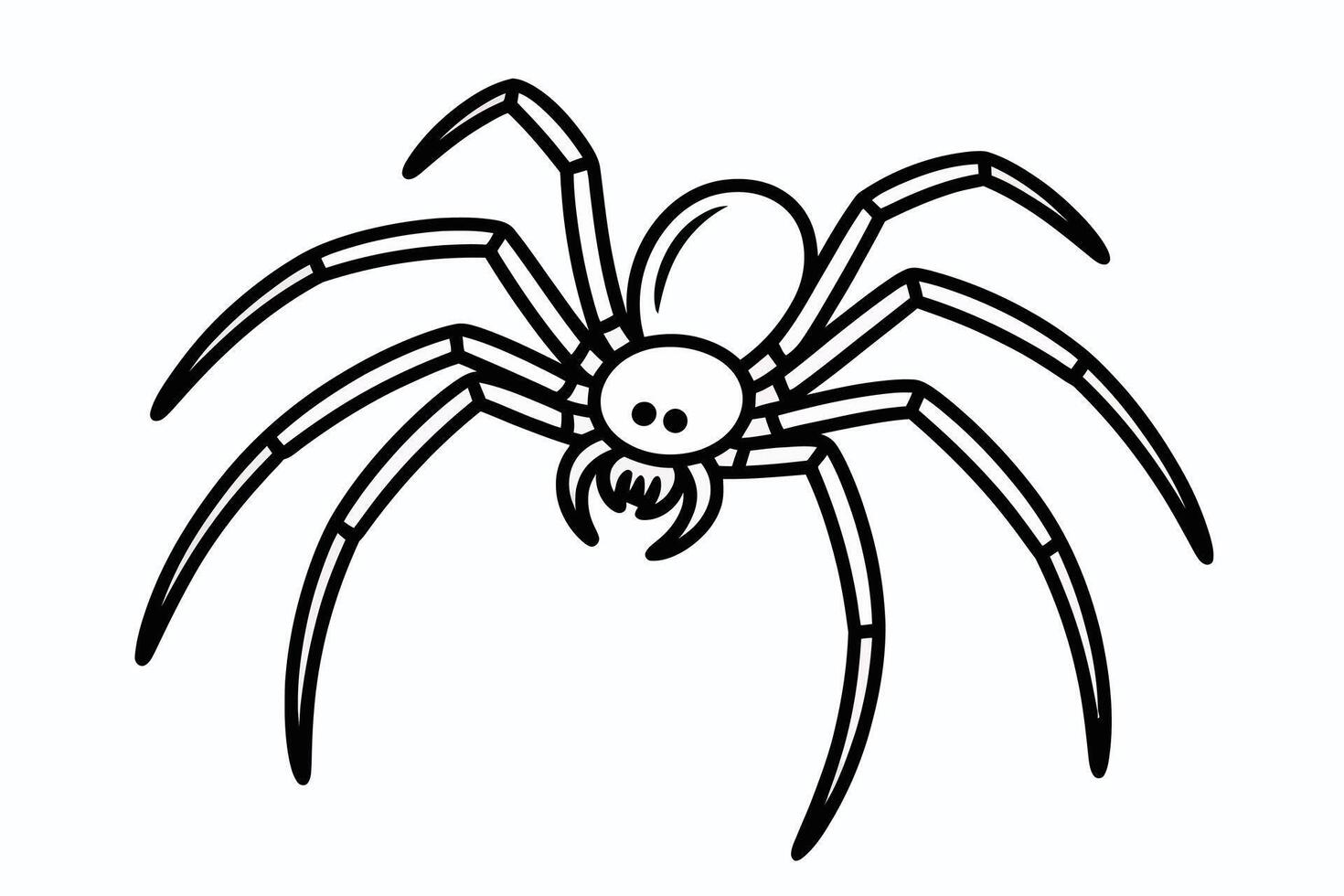 Black and white spider illustration on white background vector