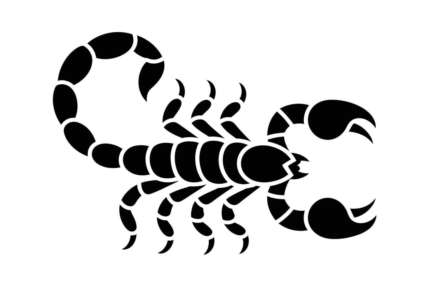 Black scorpion silhouette on white background animal vector