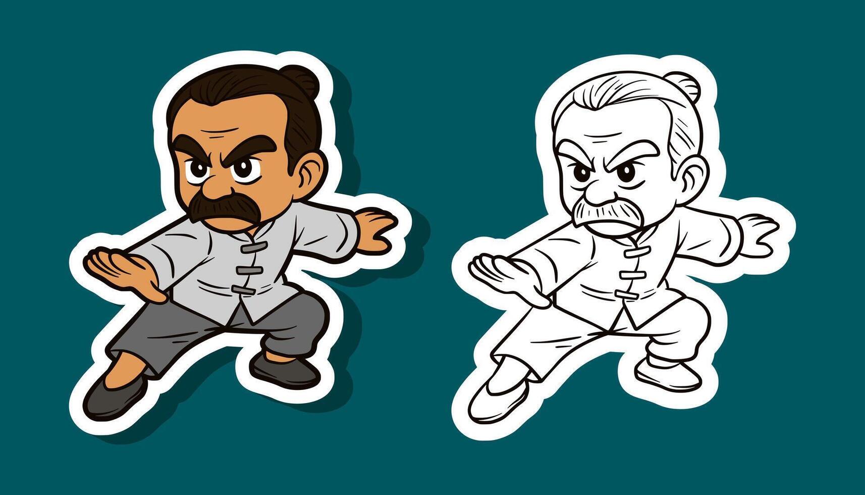 Martial arts cartoon characters vector