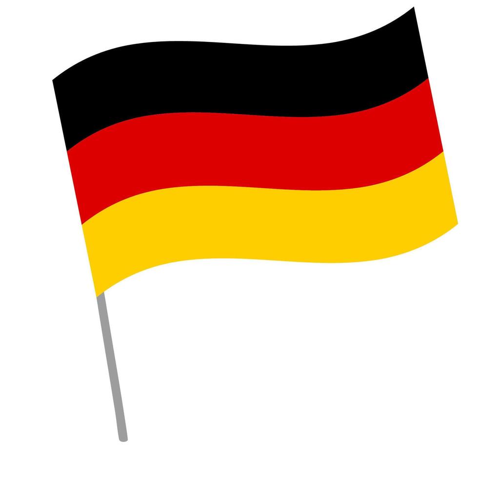 Germany national flag flutters with flagpole vector