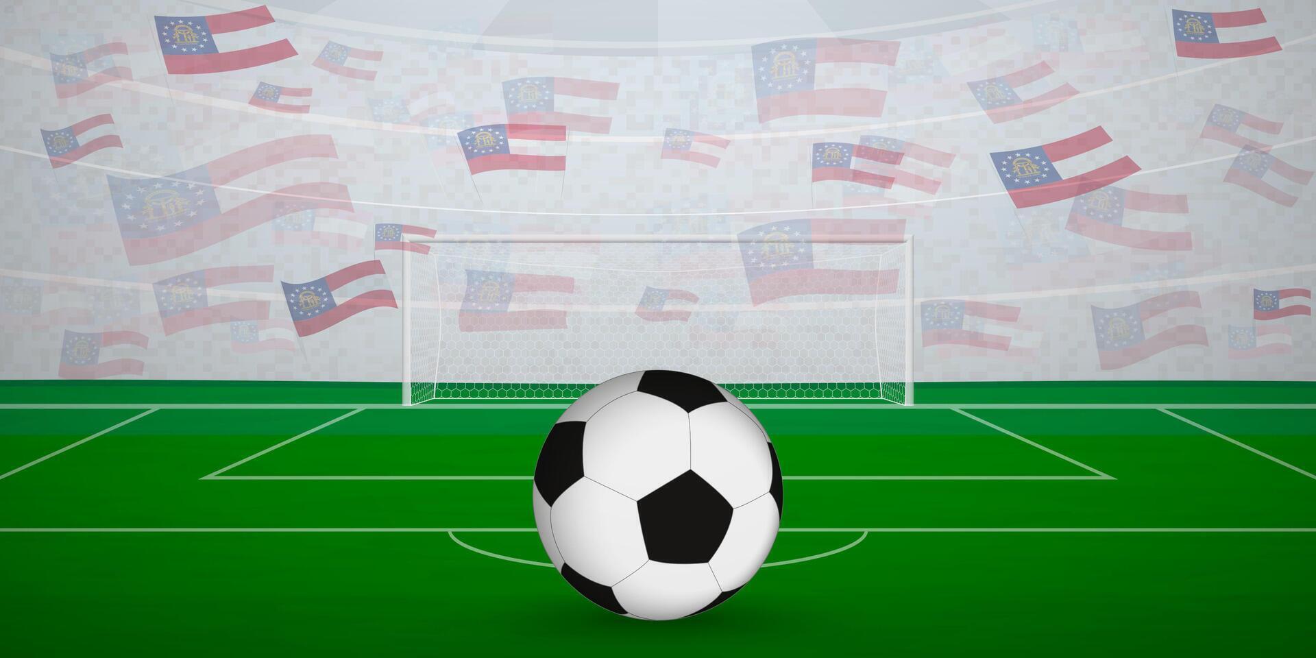 Georgian US State Football Arena Full of Fans with National Flags, Sports Event Illustration. vector