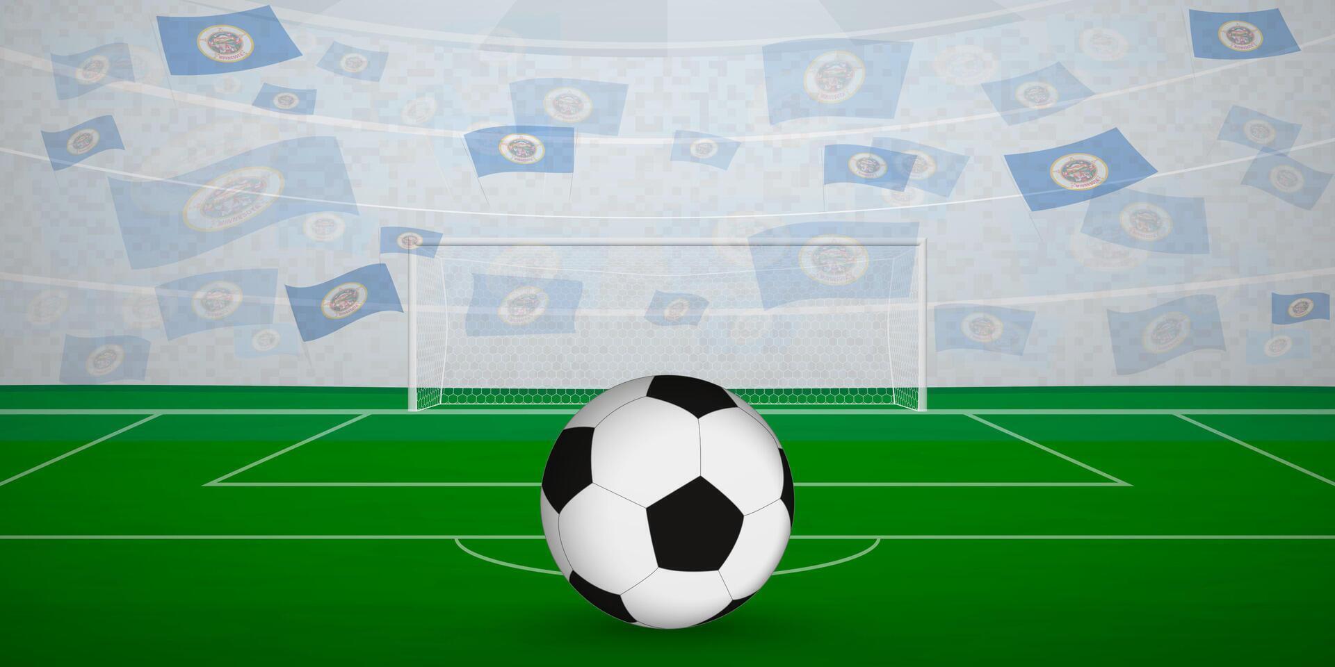 Minnesotan Football Arena Full of Fans with National Flags, Sports Event Illustration. vector