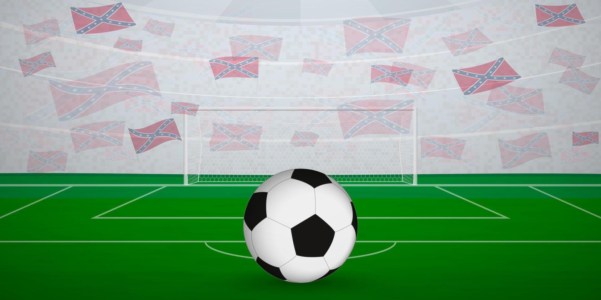Confederate Football Arena Full of Fans with National Flags, Sports Event Illustration. vector