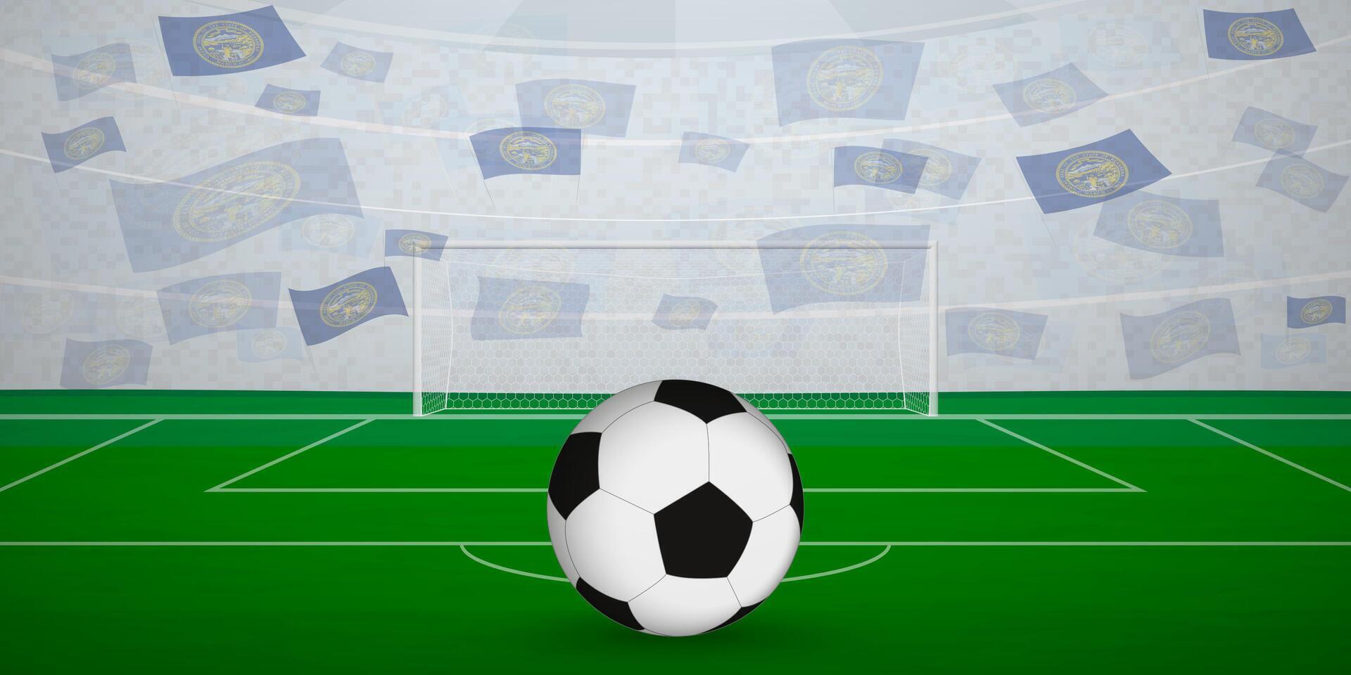 Nebraskan Football Arena Full of Fans with National Flags, Sports Event Illustration. vector