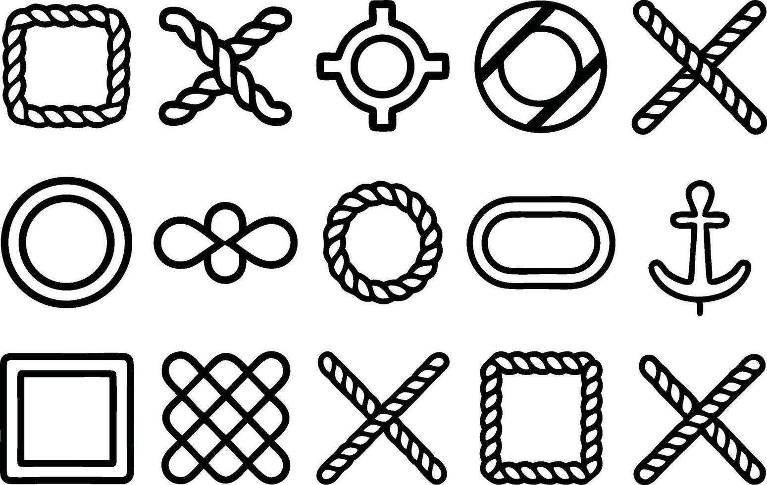 Nautical rope icons vector
