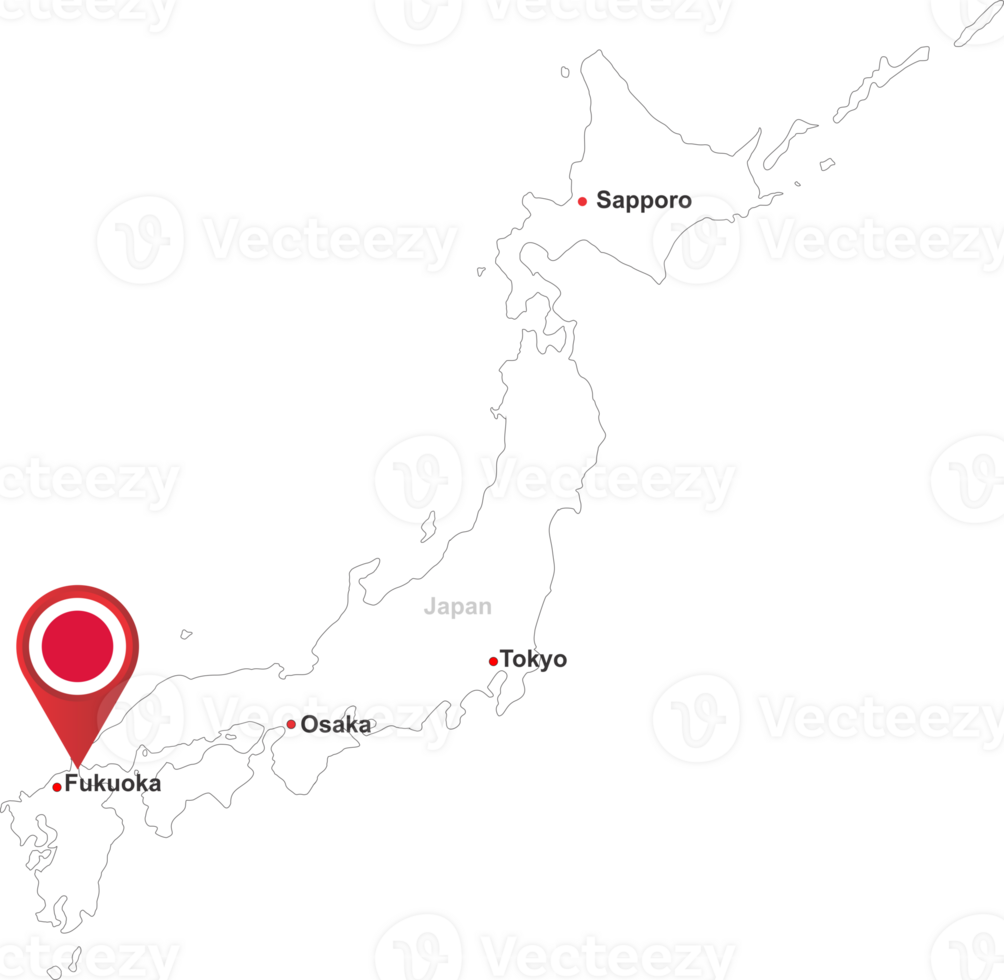 Fukuoka pin map location png