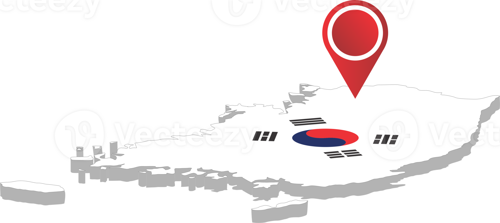 South Korea pin map location flag design png