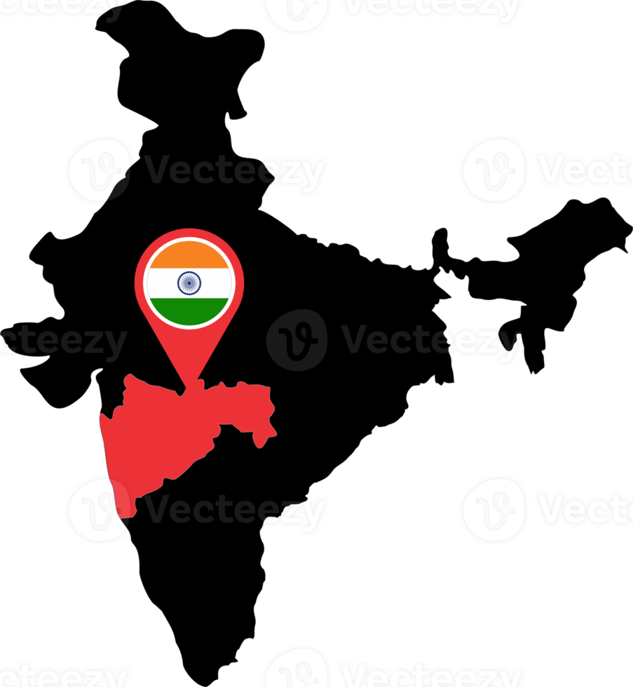 Mumbai city of India country pin map png