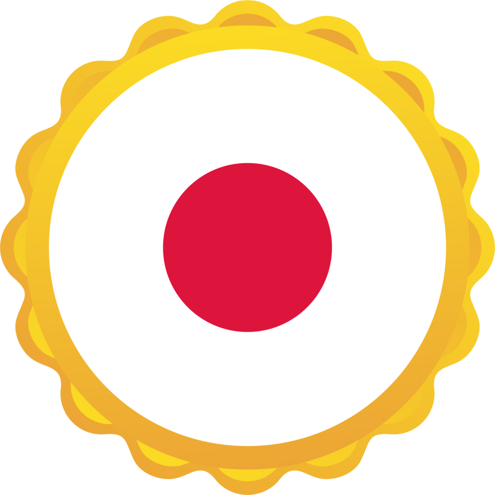 Japan flag design reward shape gold color png