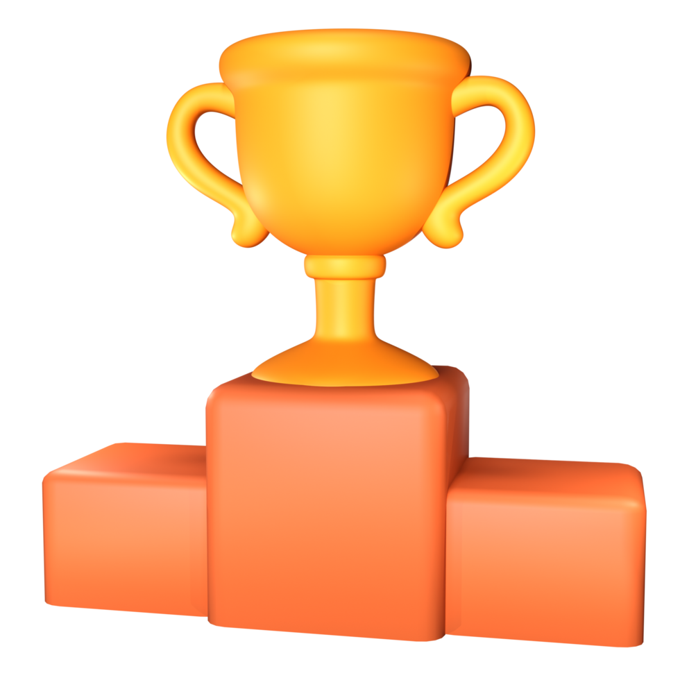 A trophy cup on top of a block png