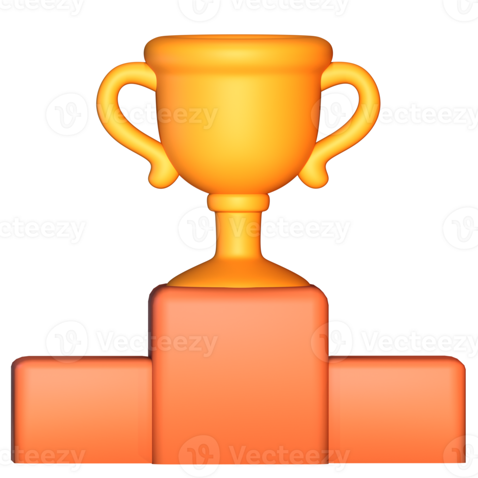 A icon trophy cup on top of a block png