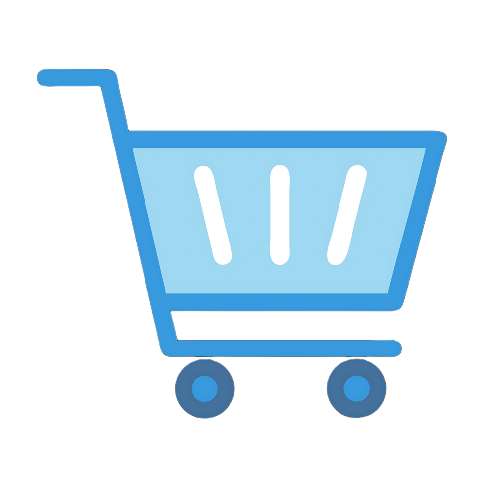 Shopping Cart Blue Icon on Transparent Background Online Retail Concept png