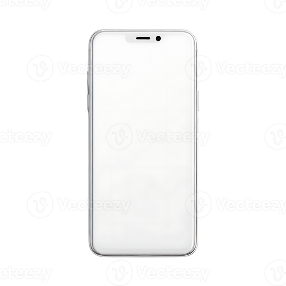 Blank smartphone screen mockup, isolated png