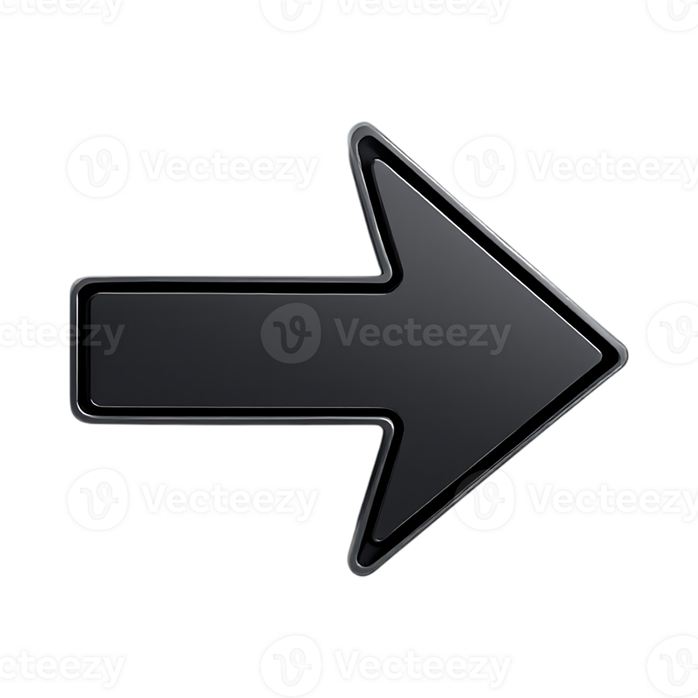 Black arrow pointing right. Simple, modern design. png