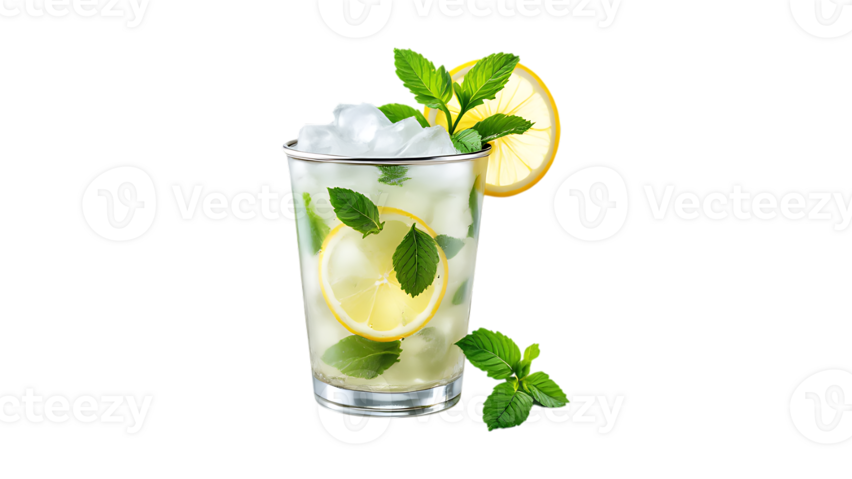 Refreshing mojito cocktail with lemon and mint. png