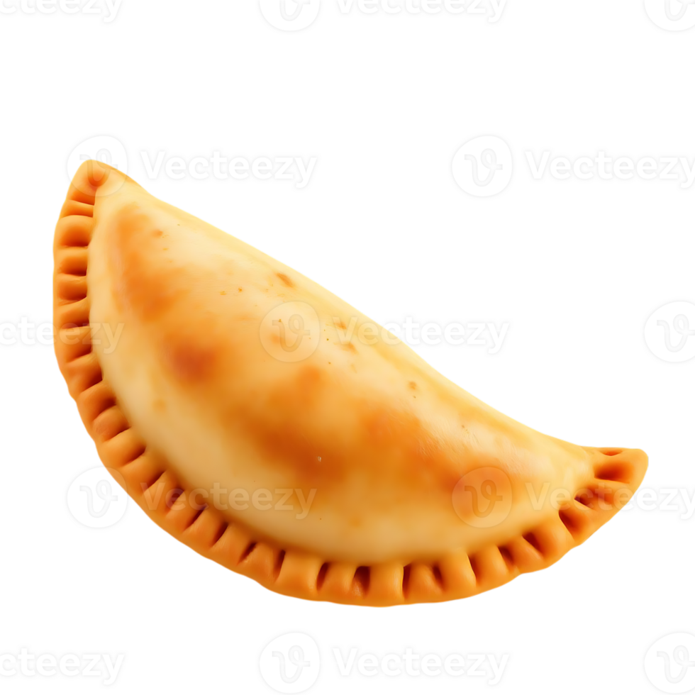 Single baked empanada pastry isolated png