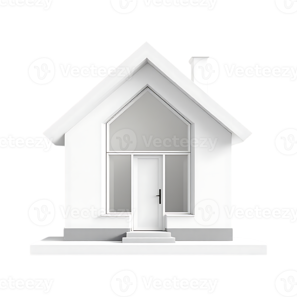 Modern white house, simple design, home exterior. png