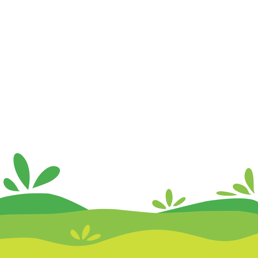 A green field with grass and plants png