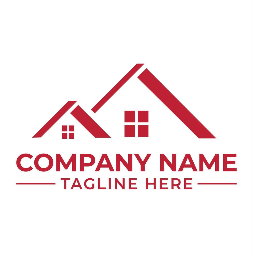 Real Estate Company Logo Design Featuring Stylized Home Outline and Bold Text Underneath for Branding and Marketing vector