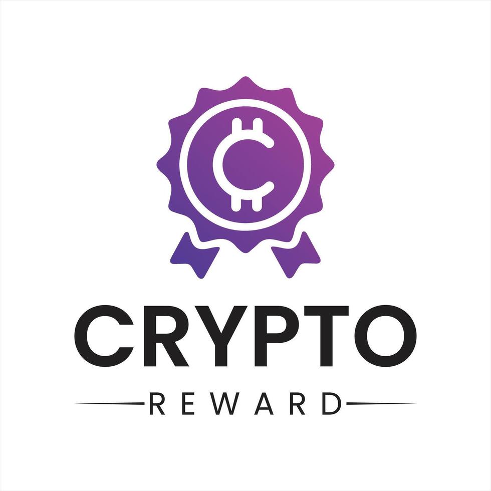 Crypto Reward Program Badge and Branding Concept Modern Cryptocurrency Award Design vector