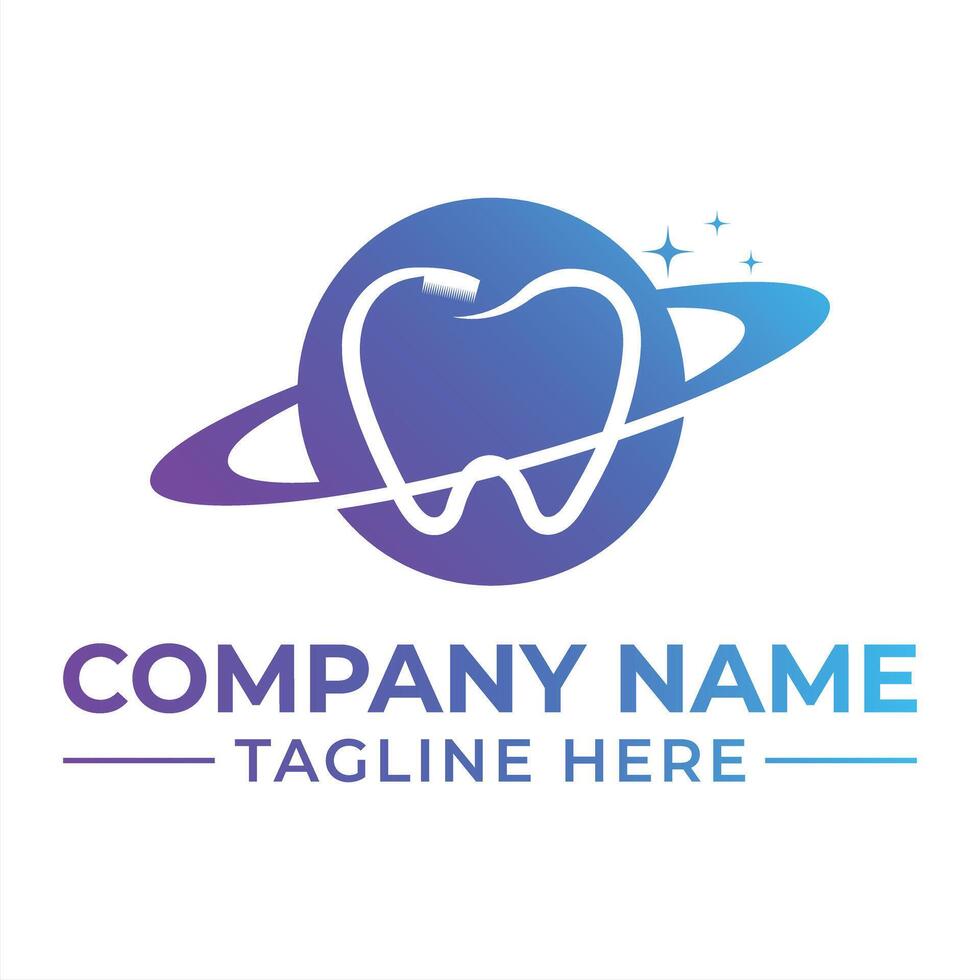 Innovative Dental Care Logo with Toothbrush Planet Design for Modern Dentistry and Oral Hygiene Solutions Visual Identity vector