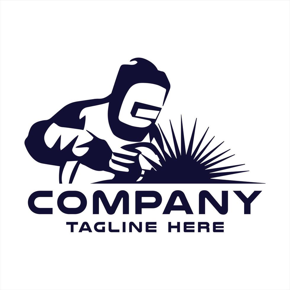 Welder Professional Logo Design Welding Fabrication Business Expertise and Industrial Solutions vector