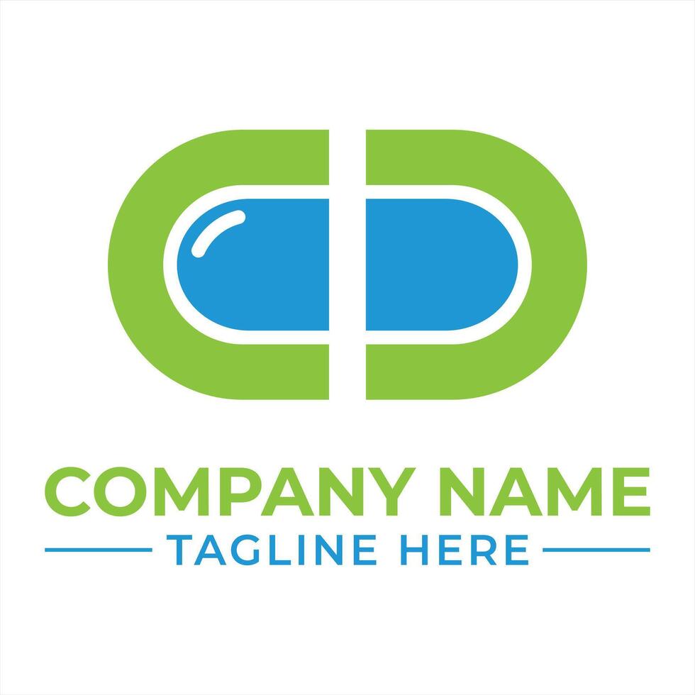 Modern Pharmaceutical Logo Design with Pill Shape and Fresh Colors for a Healthcare or Medical Company Branding vector