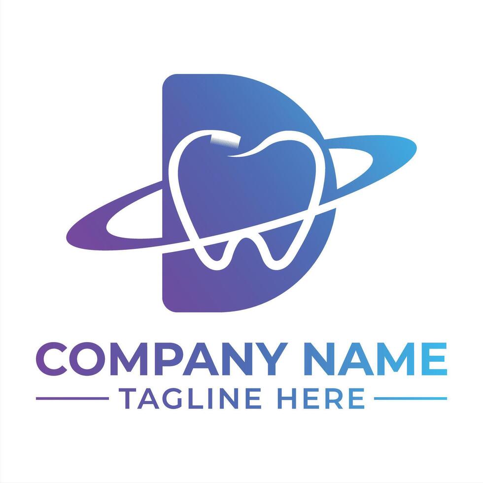 Modern Dental Clinic Logo with Orbiting Design and Gradient Color Scheme for a Health Brand Identity vector