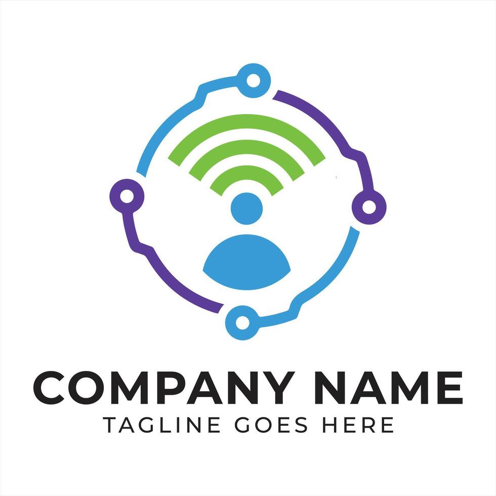 Tech Networking Logo Depicting Connectivity and Communication with a Modern Design for a Technology Company vector