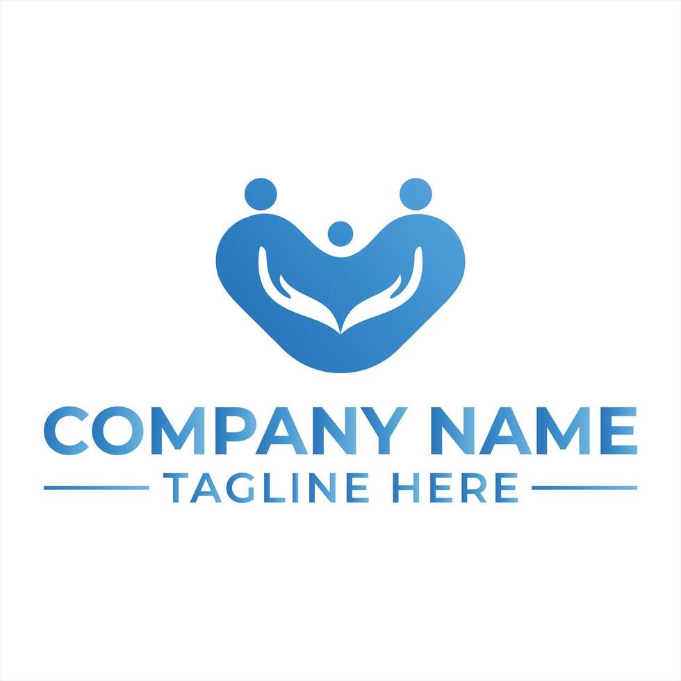 Heartfelt Family Support Logo Design Representing Unity and Nurturing Care for Children and Community Well being vector