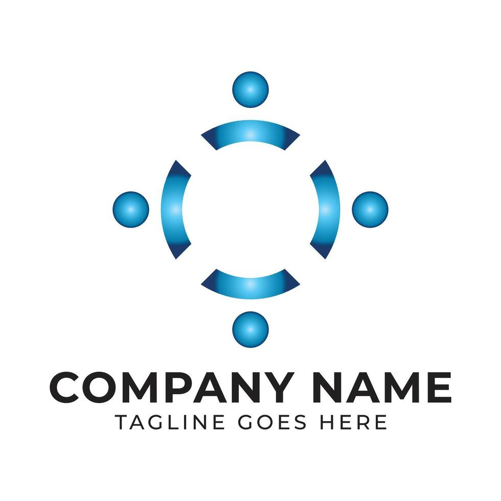 Modern Geometric Logo Design Featuring Spheres and Arcs a Symbol of Connection Collaboration and Innovative Solutions vector
