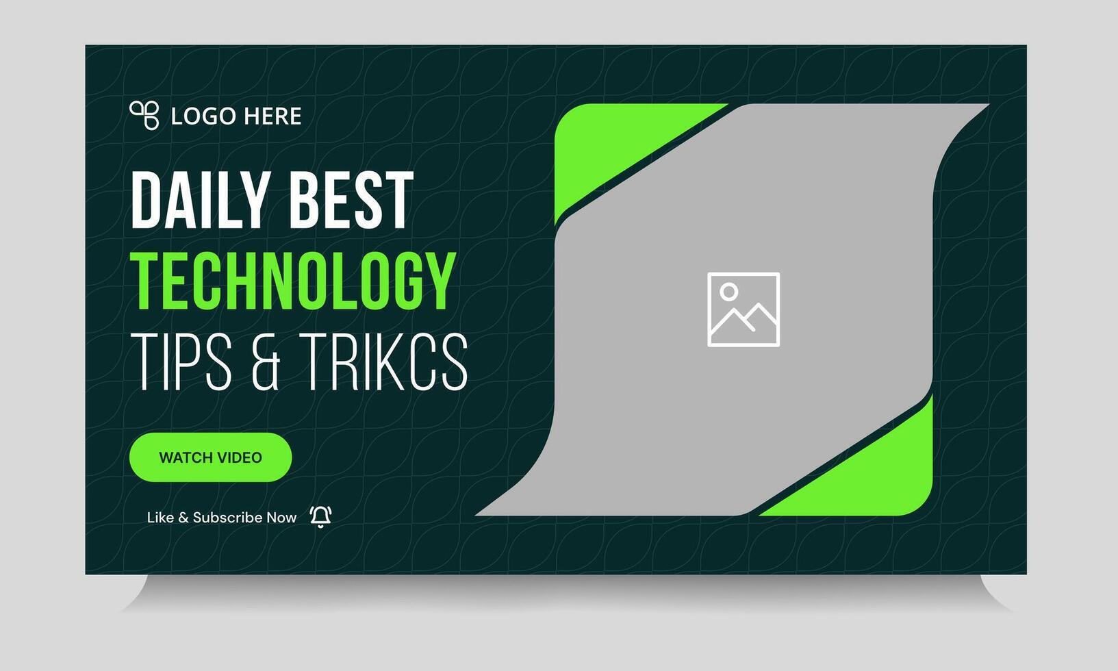 Best daily technology tips and tricks thumbnail banner design, daily photography learning tips and techniques cover banner design, editable eps 10 file format vector