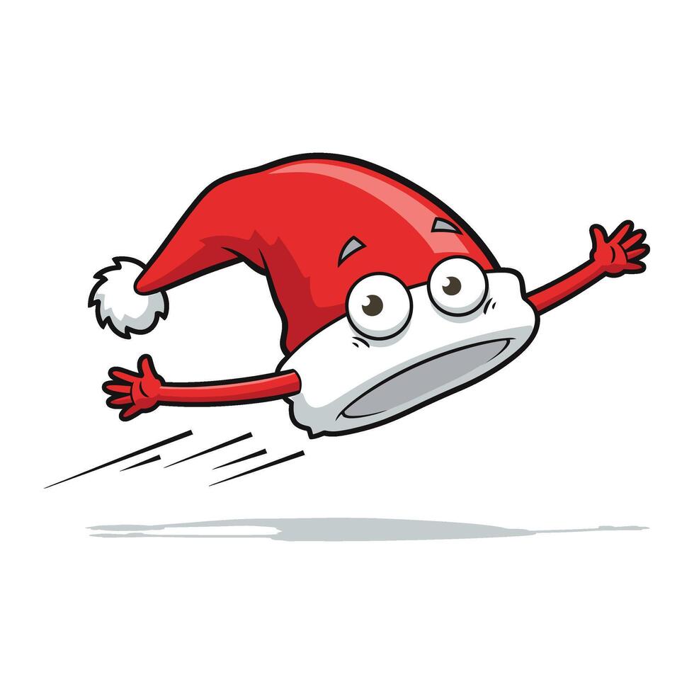 A Funny Flying Santa Hat Cartoon vector