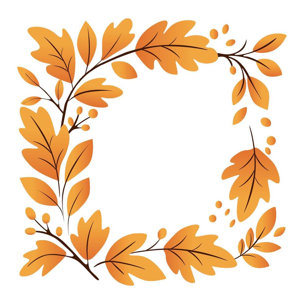 Autumn frame with colorful autumn leaves. decorative border. illustration vector
