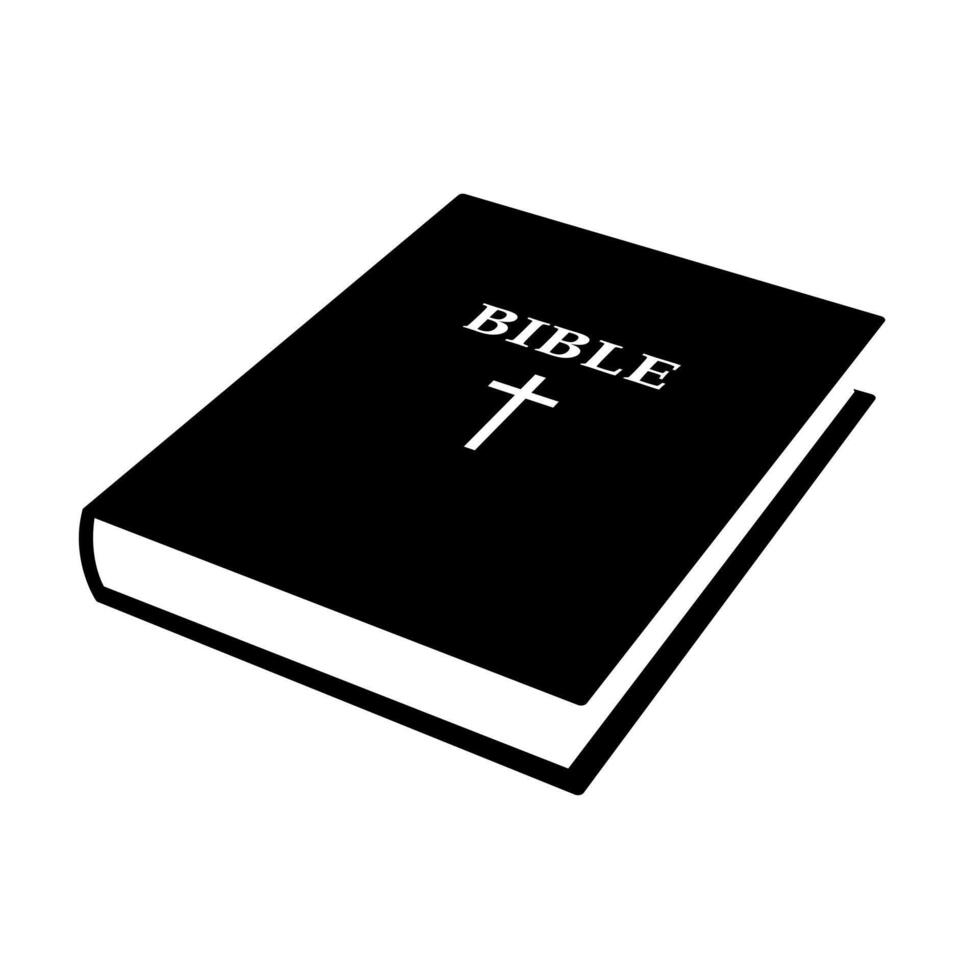 Holy bible black and white closed book illustration isolated on white background vector
