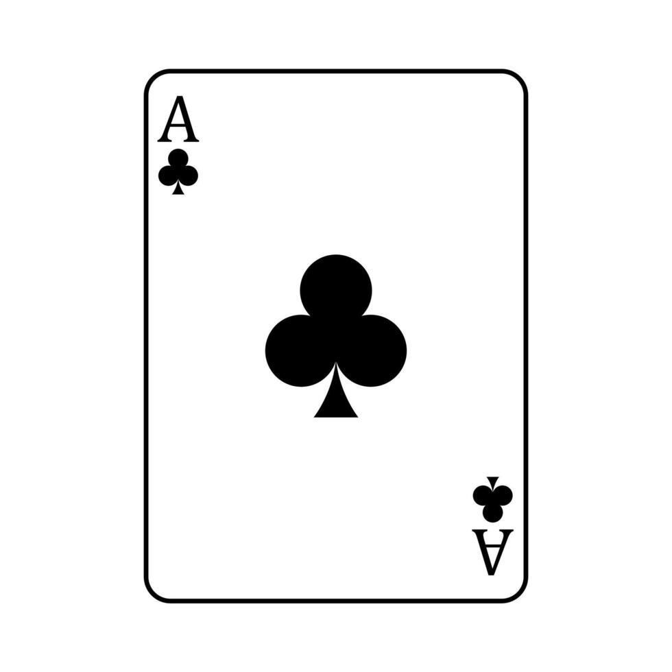 Ace of Clubs playing card, illustration isolated on white background vector