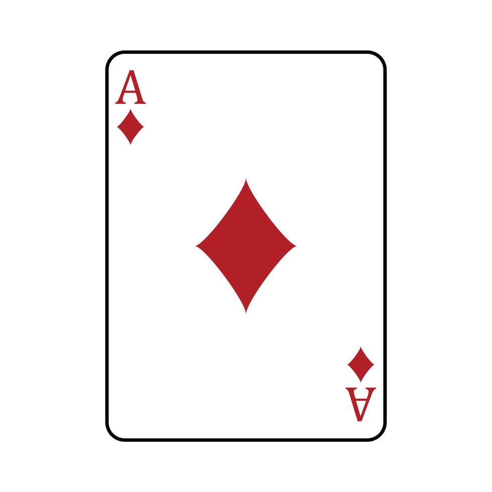 Ace of Diamonds playing card, illustration isolated on white background vector