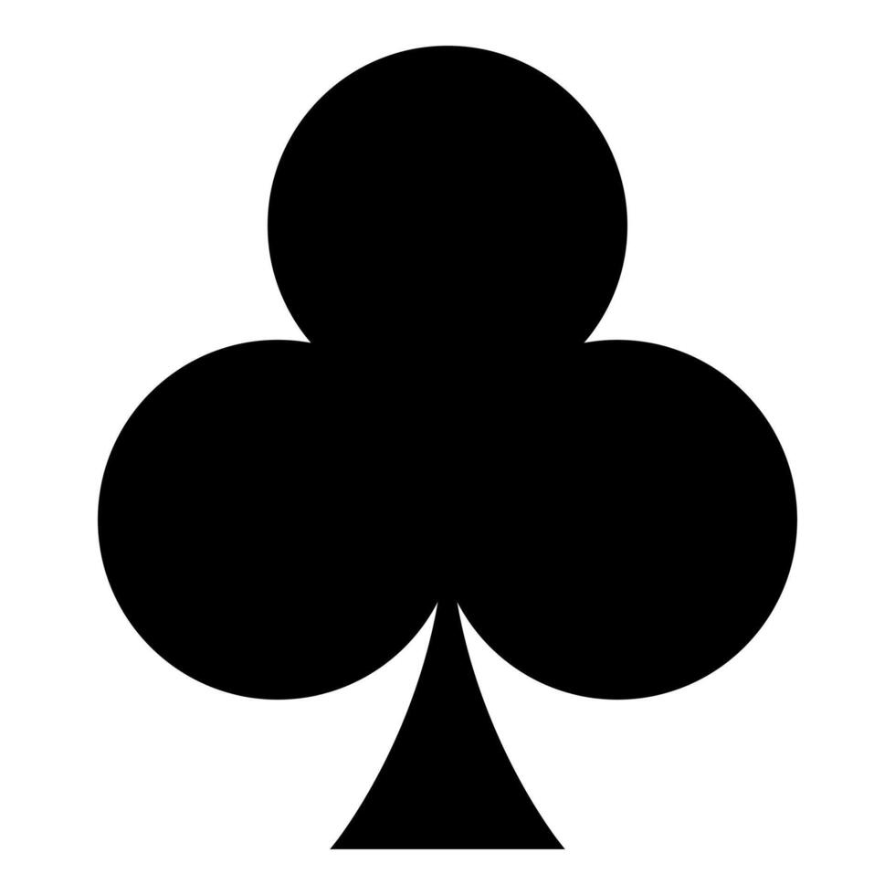 Playing card suit symbol Clubs shape, illustration isolated on white background vector