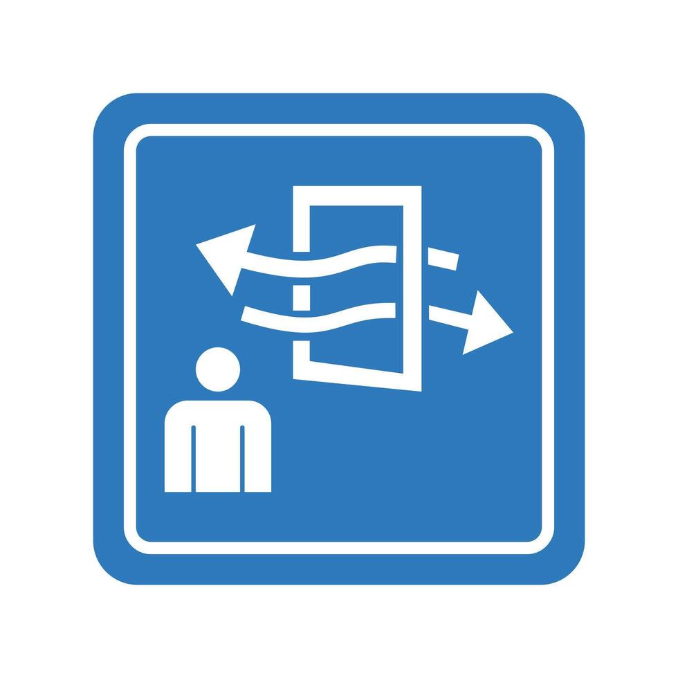 Ventilate Before During Entering Sign vector