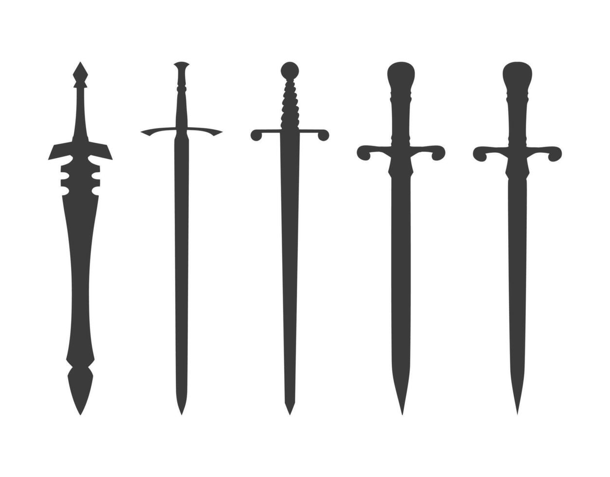 Set ancient sword weapon illustration vector