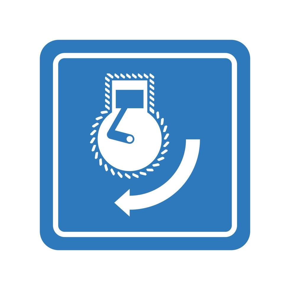 Lower Lifeboat To Water Sign blue vector