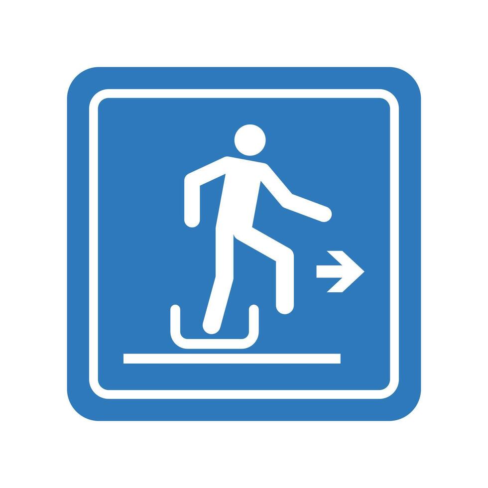 Exit Sled Toboggan Right Sign vector