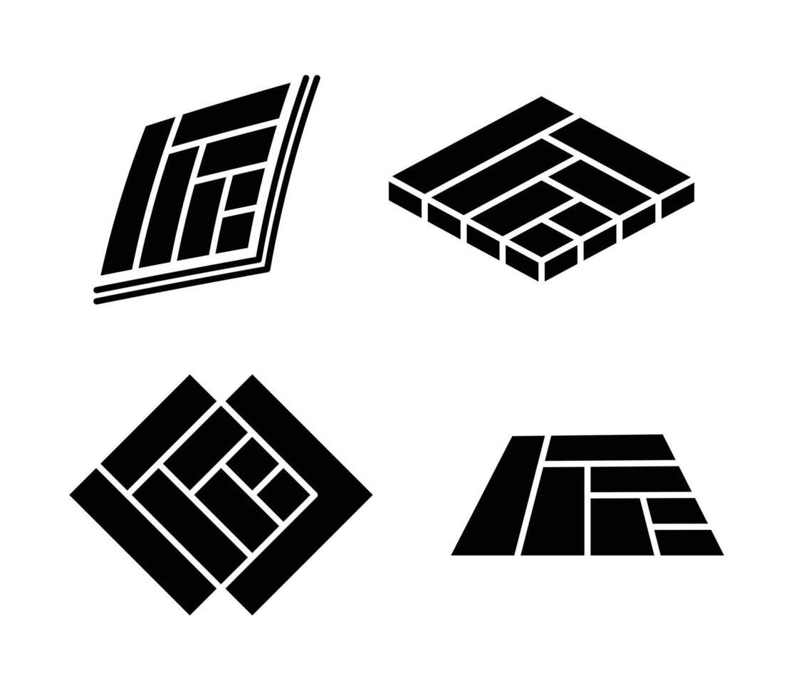 Set Flooring Icons Black vector
