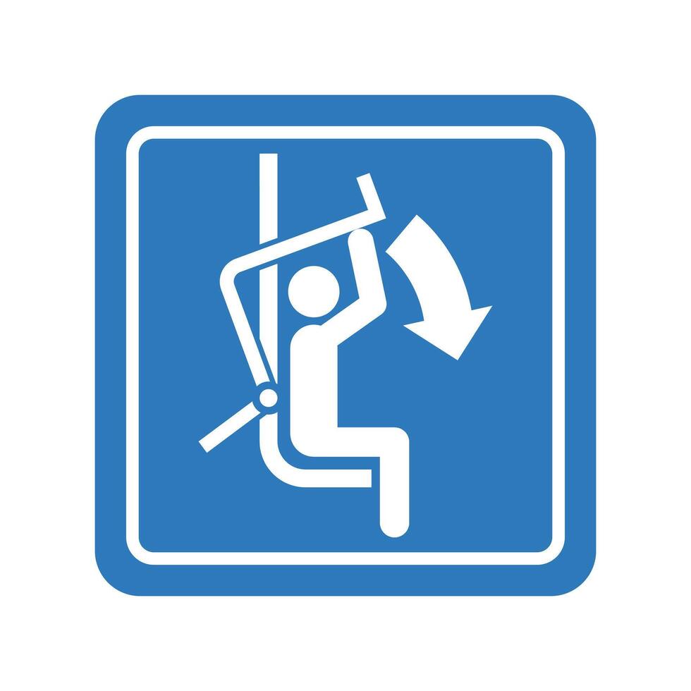 Lower Safety Bar Ski Chairlift vector