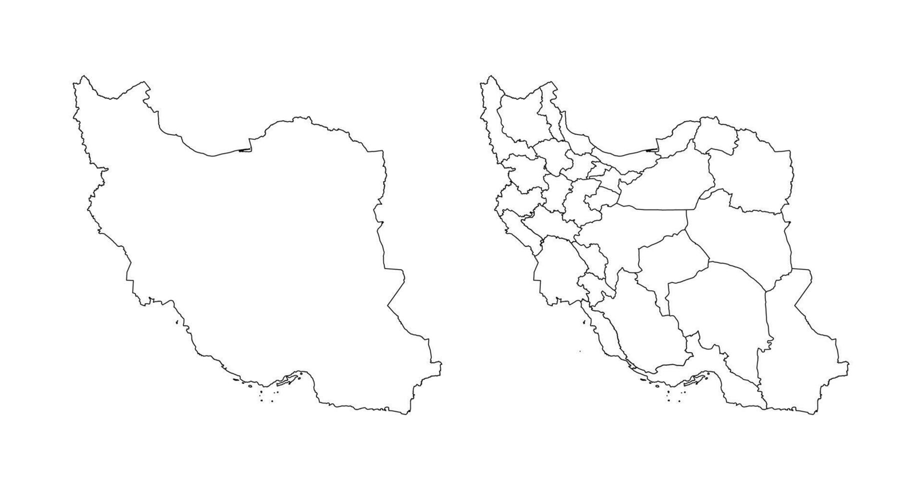 Iran Map White Set vector