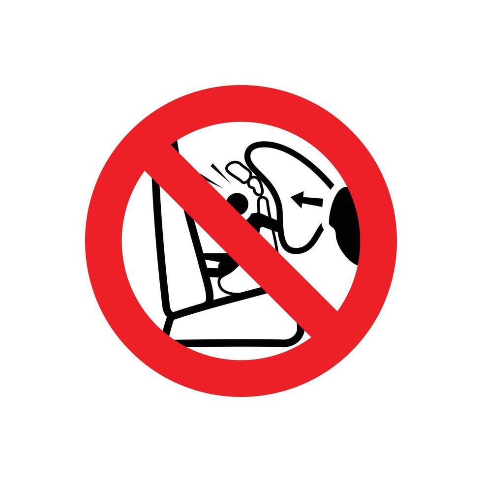 Airbag Vehicle Safety Label vector