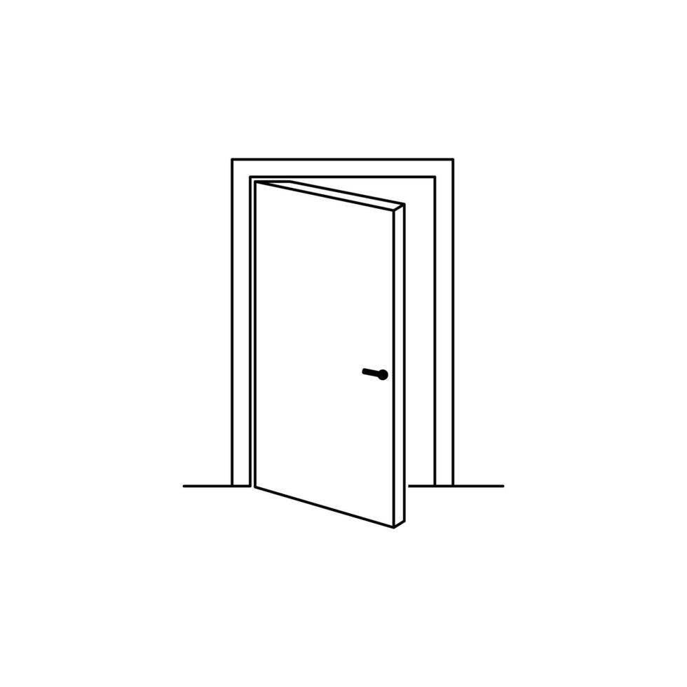 Entrance Door Outline Icon vector