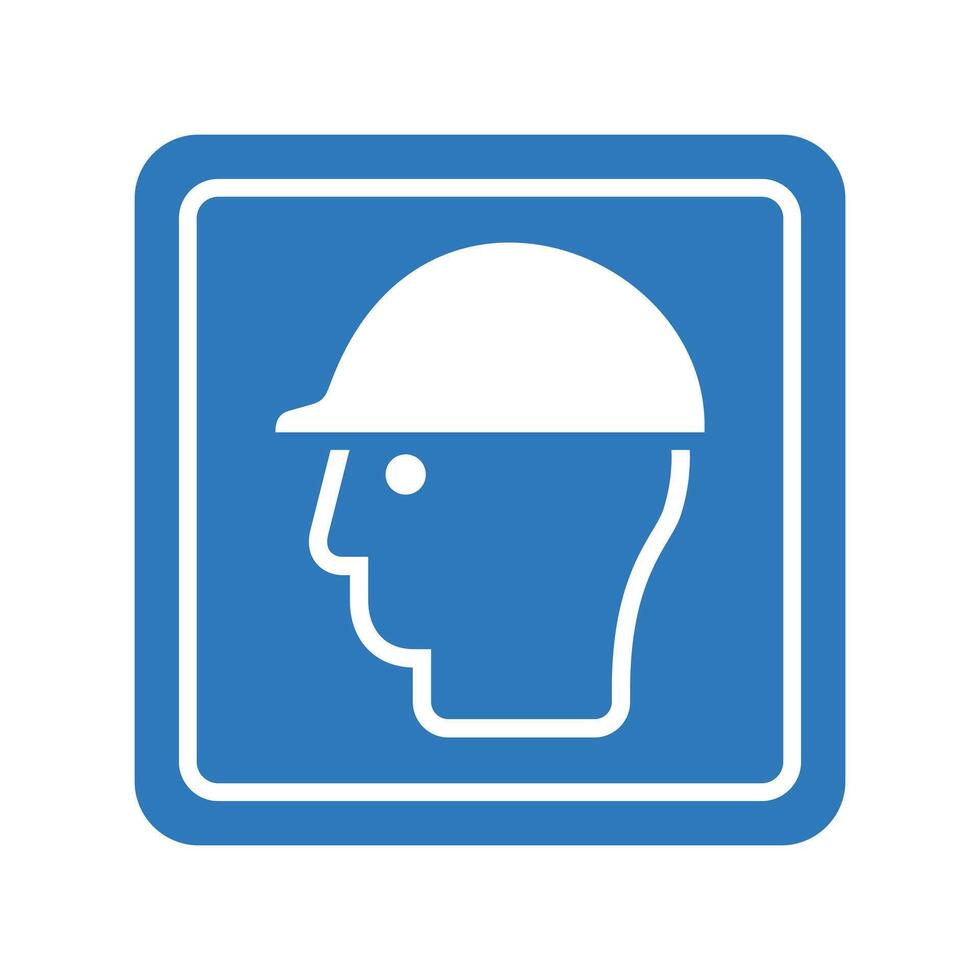 Wear Head Protection Safety Sign vector